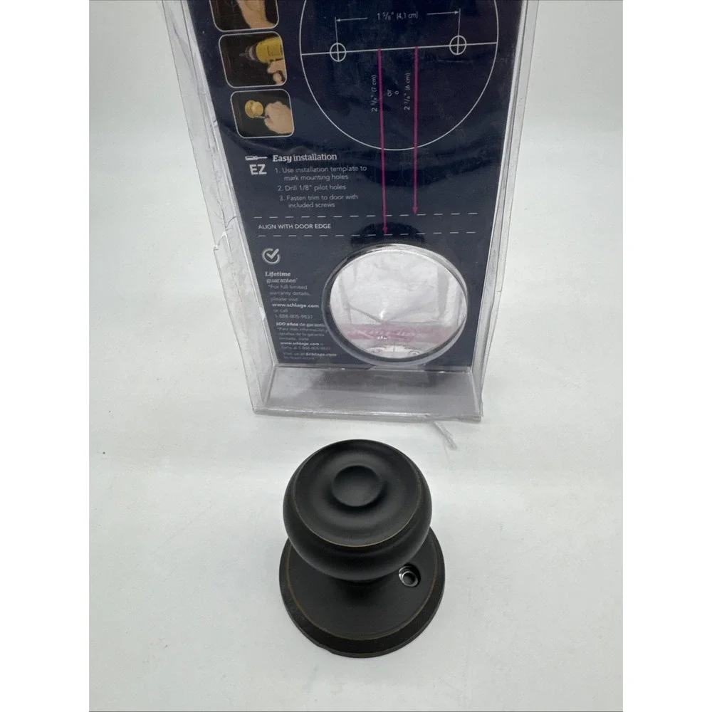 Schlage Georgian Aged Bronze Dummy Door Knob f170 v geo‎ 716